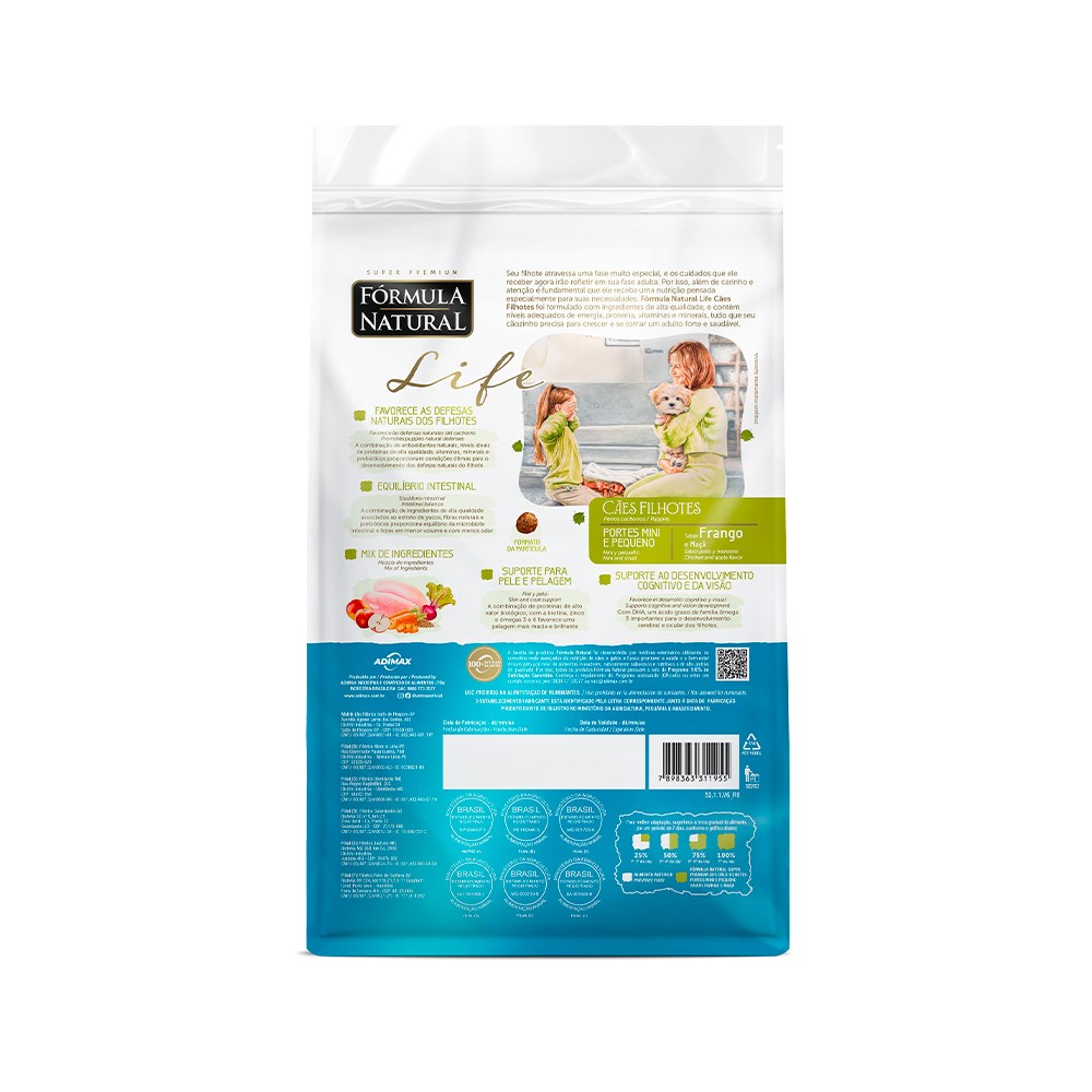 Ração Fórmula Natural Life para Cães Filhotes de Porte Médio e Grande