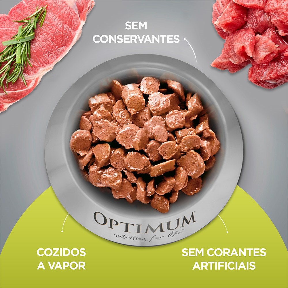 Ração Úmida Optimum Sachê para Gatos Adulto Sabor Carne