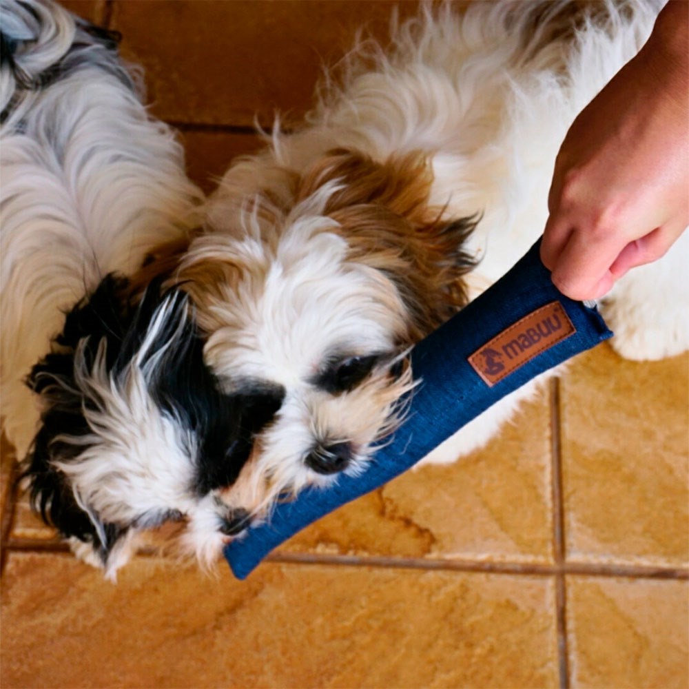 Brinquedo Mabuu Almofada com Apito Reta Cinza para Cães e Gatos