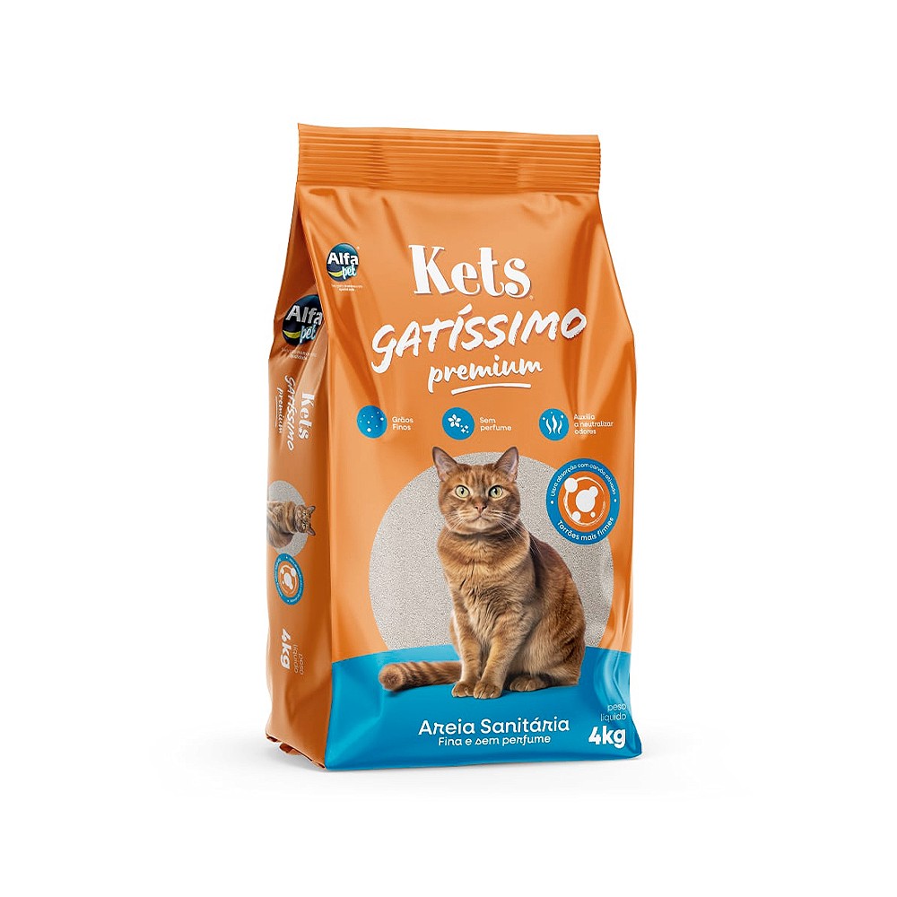 gatoです。 Areia Higiênica Kets Gatíssimo Fina Sem Perfume para Gatos | Zee.Now