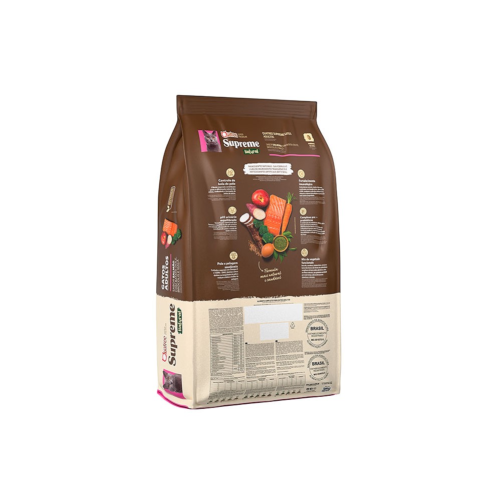 Ração Quatree Supreme para Gatos Adultos Sabor Salmão e Arroz