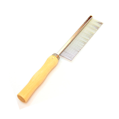 Pente Duplo Napi 40 Dentes com Cabo de Madeira para Cães e Gatos M