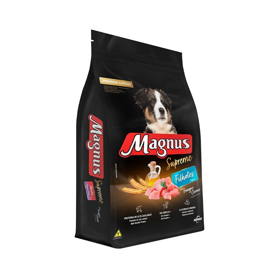 Ração Magnus Supreme para Cães Filhotes Sabor Frango e Cereais 