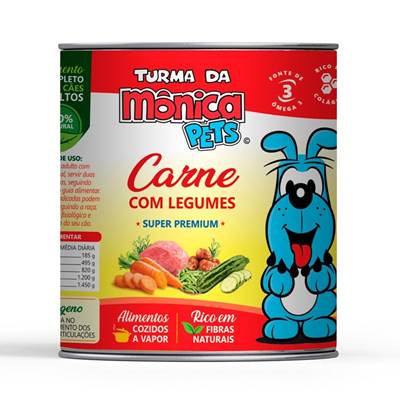 Ração Úmida Turma da Mônica Pets Carne com Legumes para Cães 280g