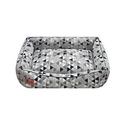 Cama Geométrica Cinza para Cães e Gatos Bpetsa
