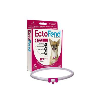 Coleira Antiparasitas EctoFend Zoetis Rosa para Cães de Pequeno e Médio Porte