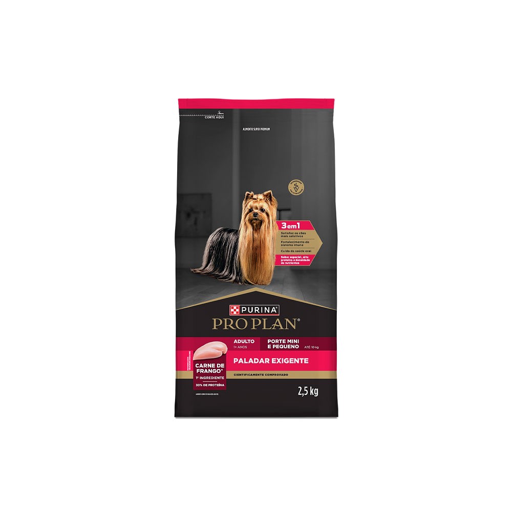 Ração ProPlan Paladar Exigente Adultos Mini e Pequeno sabor Frango