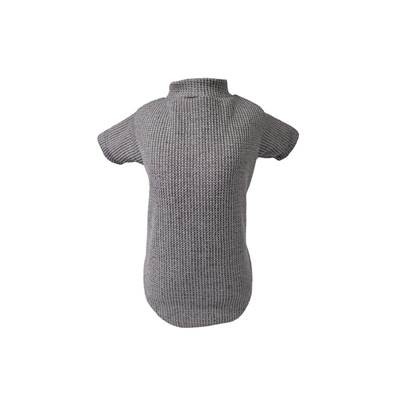 Blusa com Manga Fábrica Pet Tricô Suécia Cinza para Cães e Gatos G