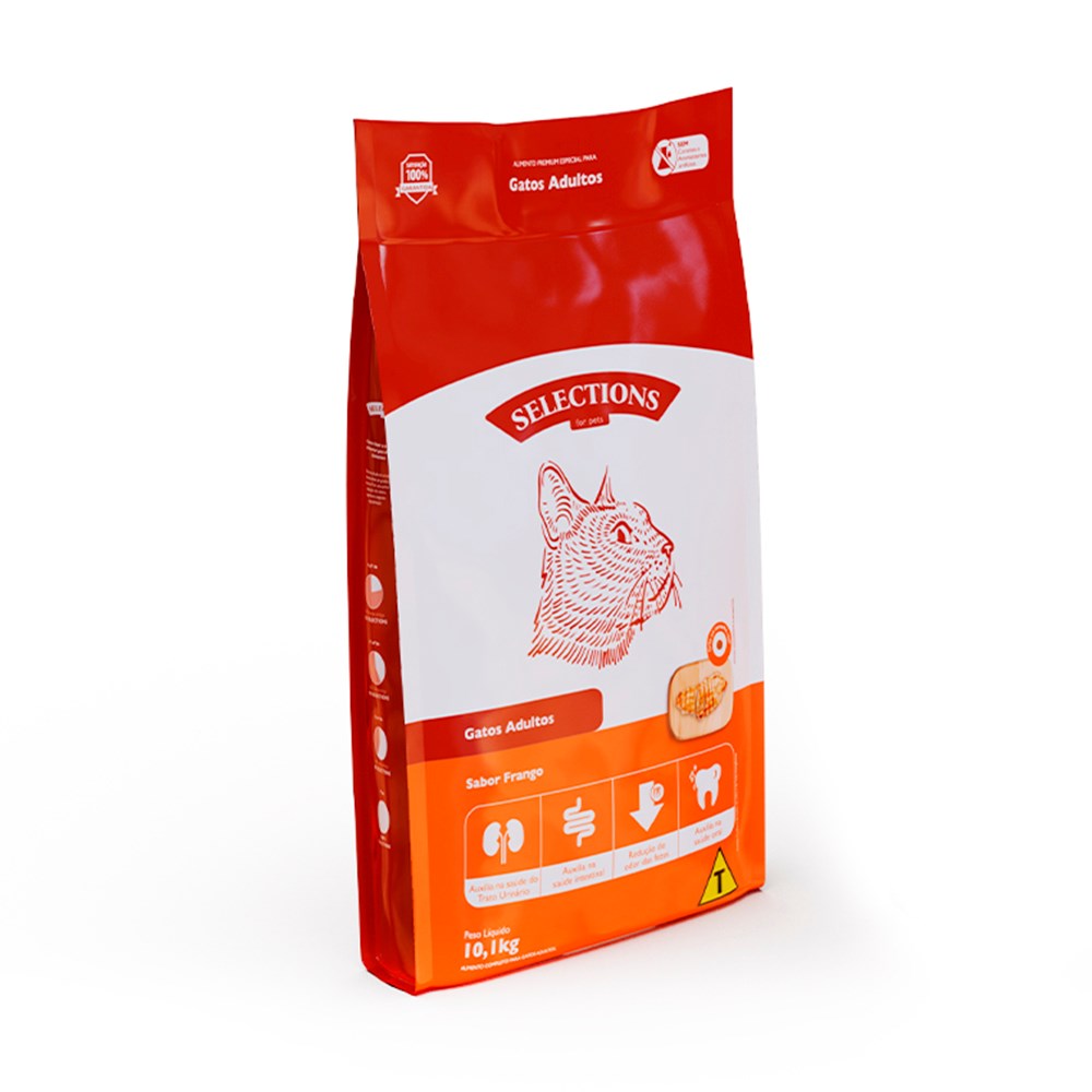 Ração Selections For Pet para Gatos Adultos sabor Frango