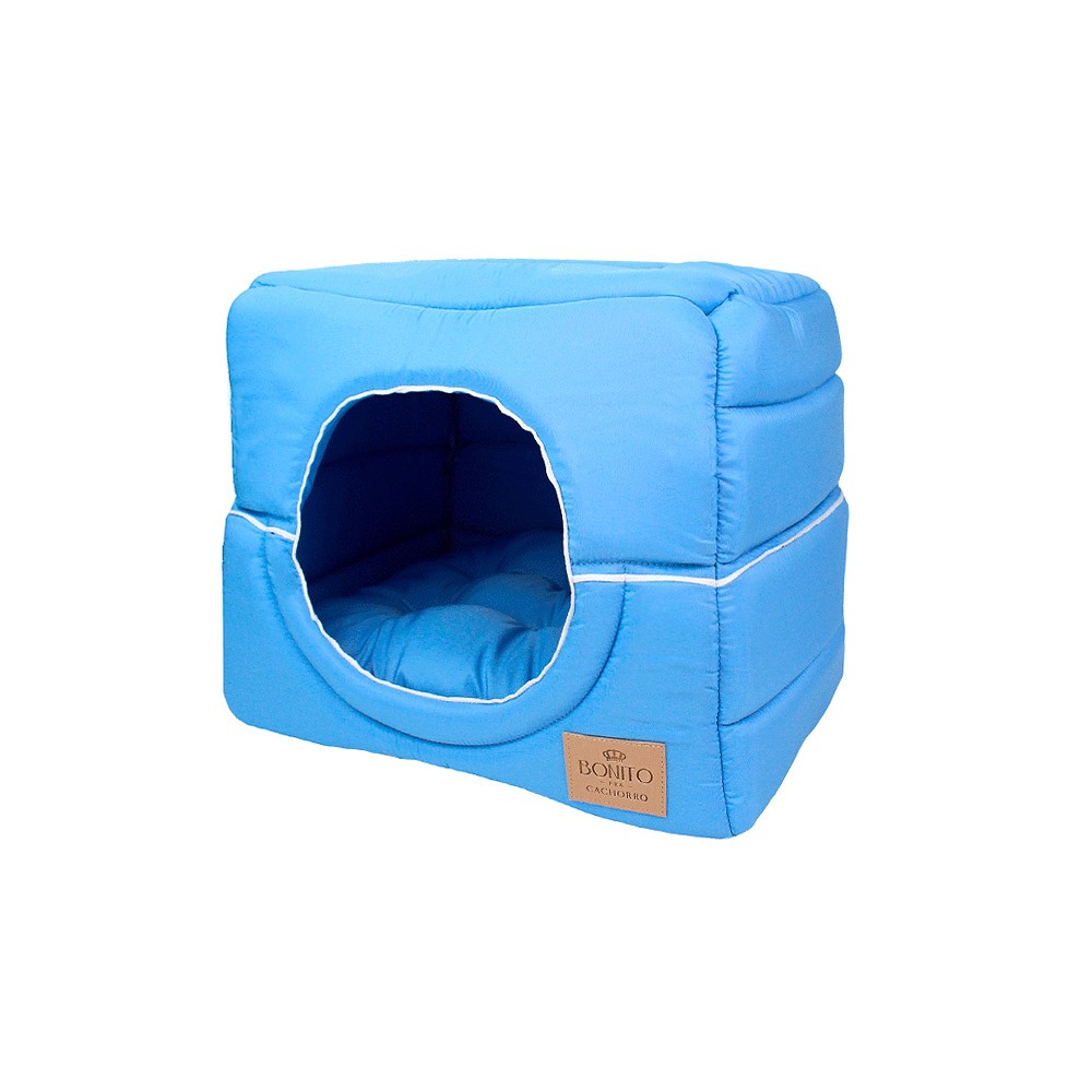 Cama Toca Chevron Bonito pra Cachorro para Cães Azul