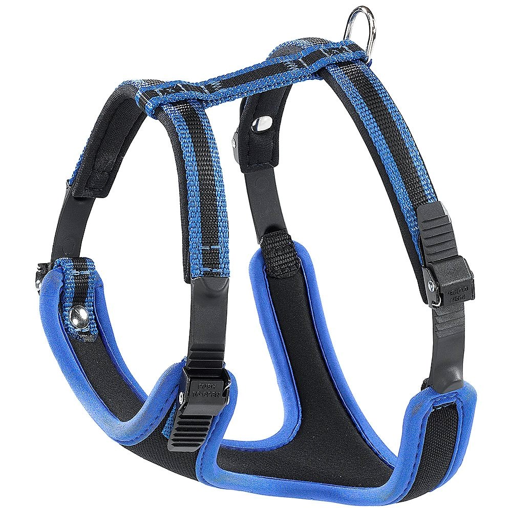 Peitoral Ferplast Ergocomfort Linear Azul e Preto para Cães 
