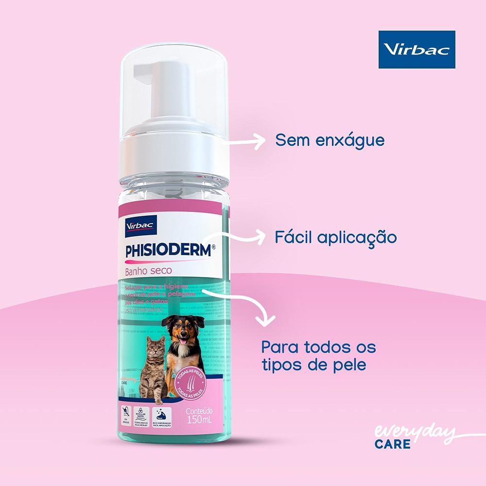 Banho a Seco Virbac Phisioderm para Cães e Gatos