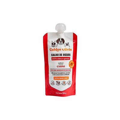 Sachê Caldos Olivia sabor Carne para Cães e Gatos 250ml