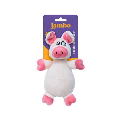 Brinquedo Jambo Mordedor Pelúcia Pop Hug Vaca para Cães U