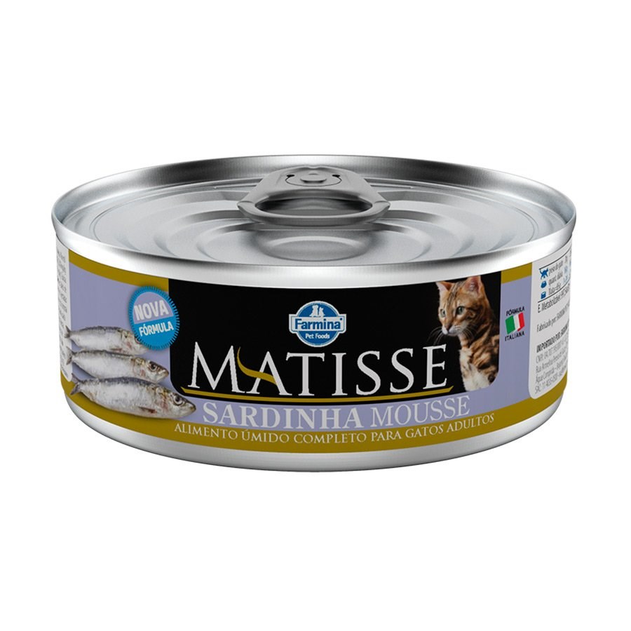 Ração Úmida em Lata Matisse para Gatos sabor Mousse Sardinha