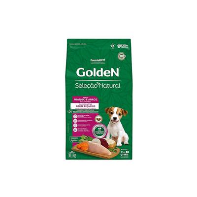 Ração Golden Seleção Natural Mini Bits para Cães de Pequeno Porte Filhotes sabor Frango & Arroz 10,1kg