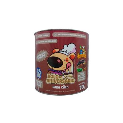 Bolo de Aniversário Padaria Pet para Cães Sabor Chocolate 70g