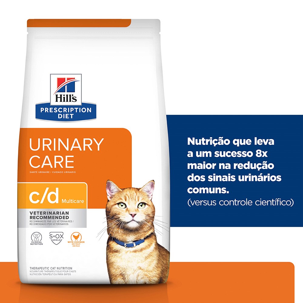 Ração Hill's Prescription Diet C/D Multicare para Gatos Adultos - Cuidado Urinário 