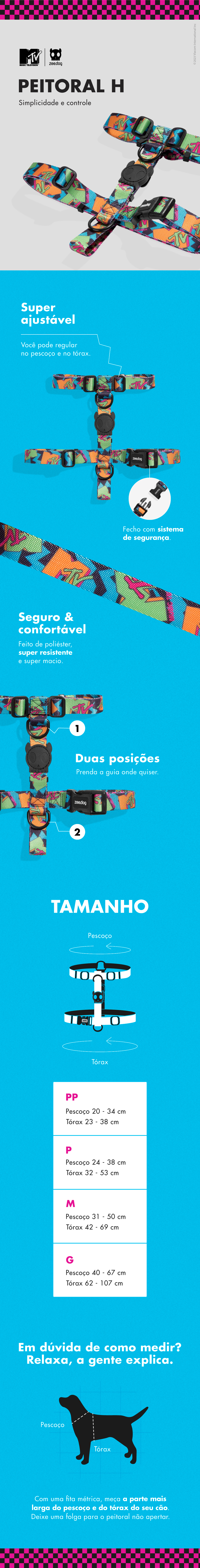 Peitoral para Cachorros H MTV