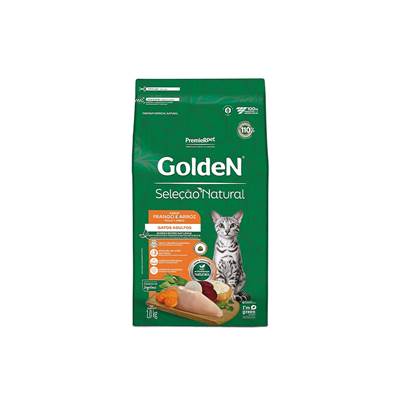 Ração Golden Seleção Natural para Gatos Adultos sabor Frango & Arroz 3kg