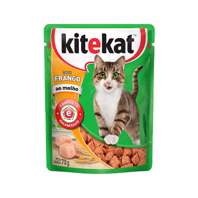 Ração Úmida Kitekat Sachê Frango ao Molho para Gatos Adultos 70g