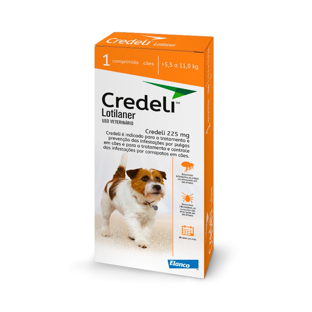 Antipulgas e Carrapatos Credeli para Cães de 5,5kg a 11kg - 225mg