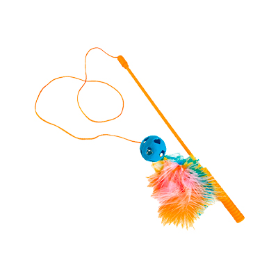 Brinquedo Líder Varinha Bolinha com Guizo para Gatos - Cores Sortidas