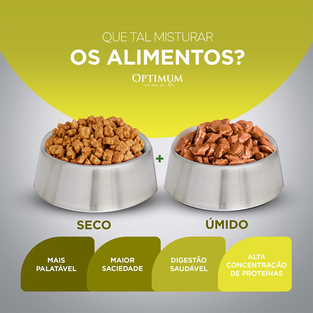Ração Optimum para Gatos Adultos 1+ anos sabor Carne