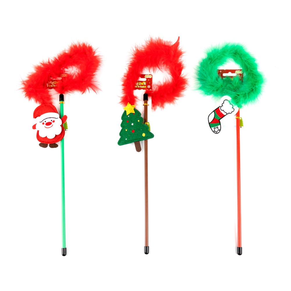 Brinquedo Pawise Varinha de Natal para Gatos - Cores Sortidas