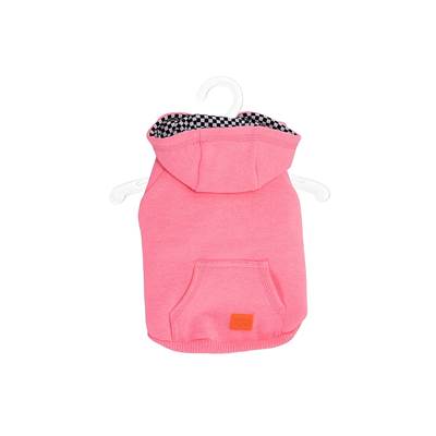 Casaco de Moletom Urban Puppy com Capuz Pink Fluor para Cães e Gatos Tam 18