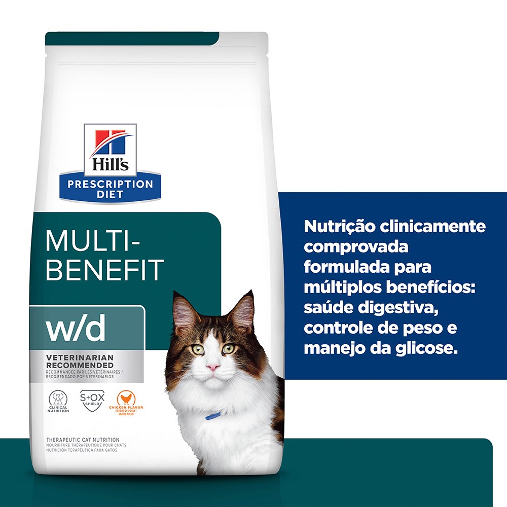 Ração Hill's Prescription Diet W/D para Gatos Adultos - Controle do Peso e Glicêmico