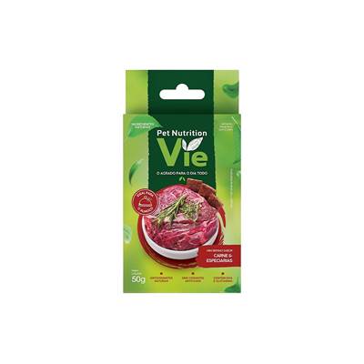 Snack Pet Nutrition Vie Carne e Especiarias para Cães 50g