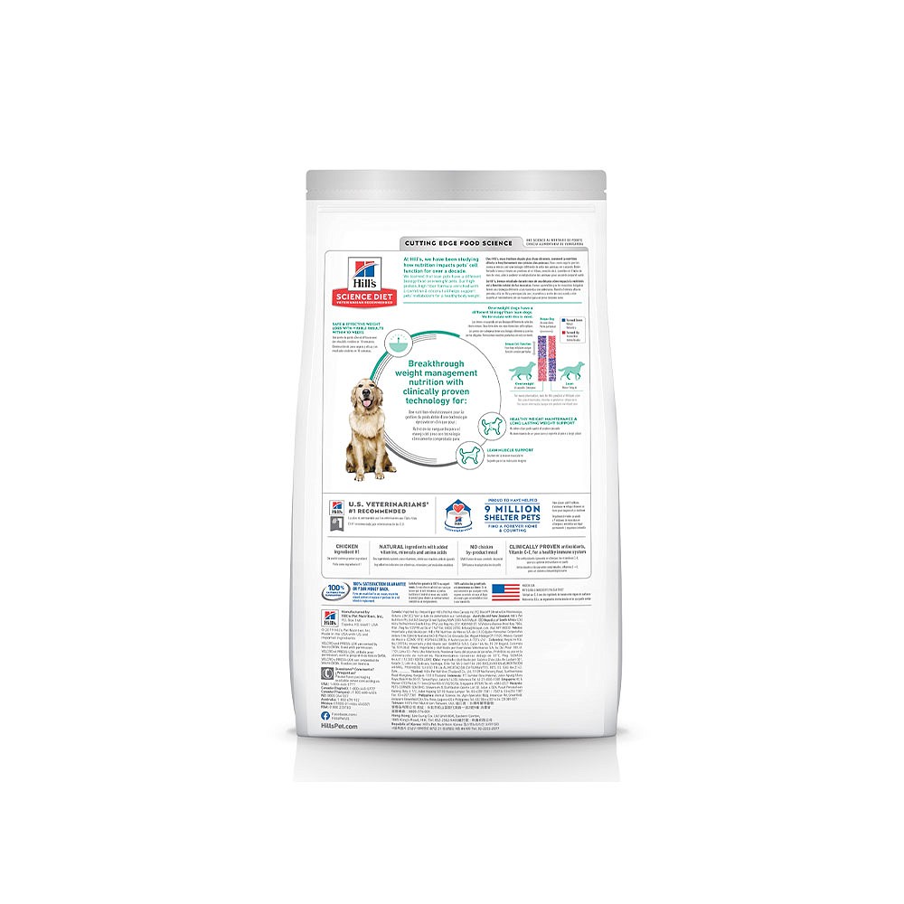 Ração Hill's Science Diet Peso Perfeito para Cães Adultos sabor Frango