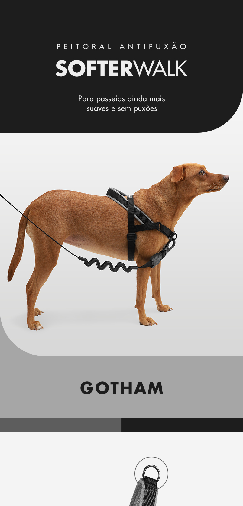 Peitoral Antipuxão SofterWalk para Cachorros Gotham