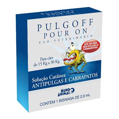 Antipulgas e Anticarrapatos Pulgoff Pour On Mundo Animal para Cães de 15kg a 30kg 1 unidades