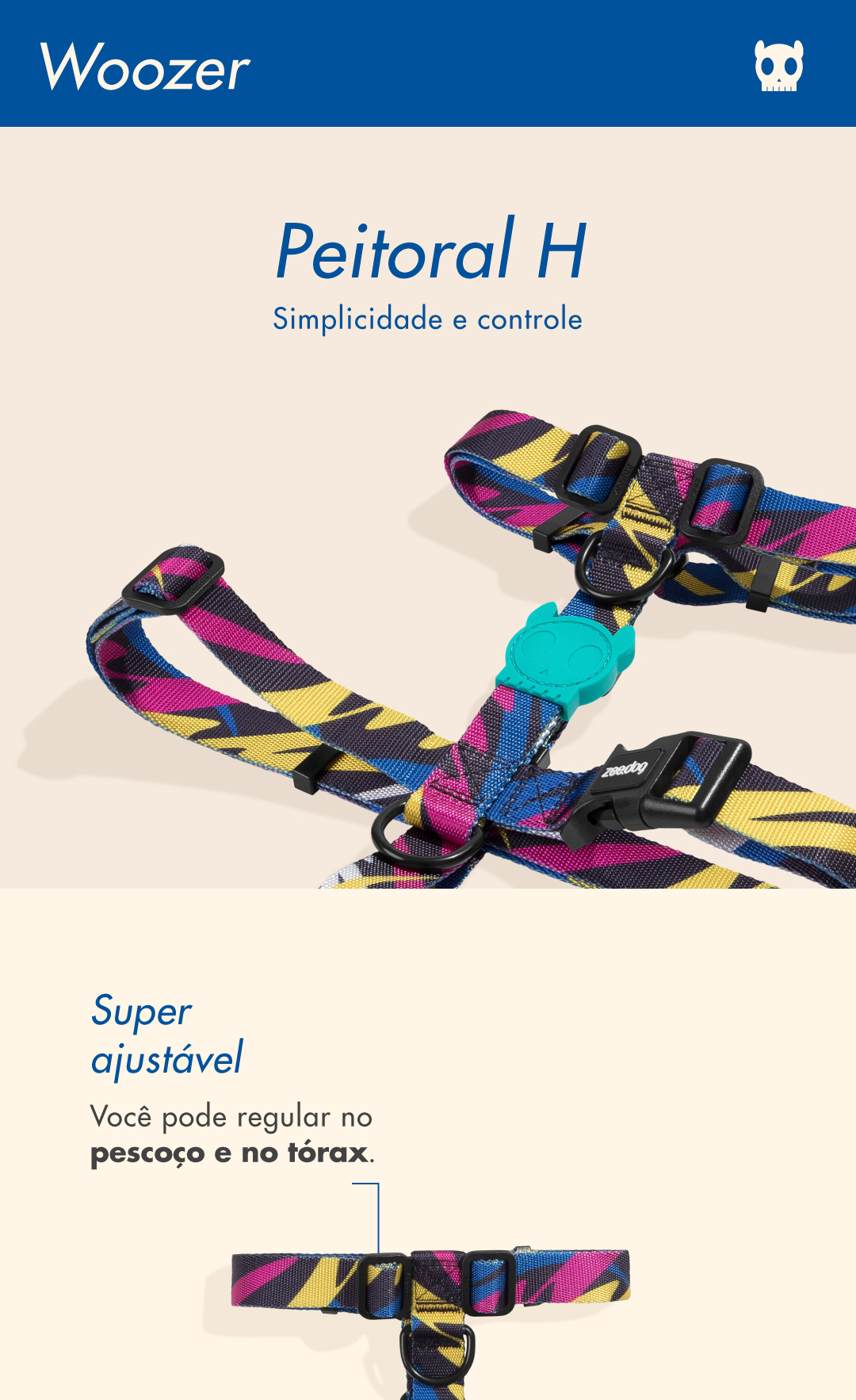 Peitoral H para Cachorros Woozer