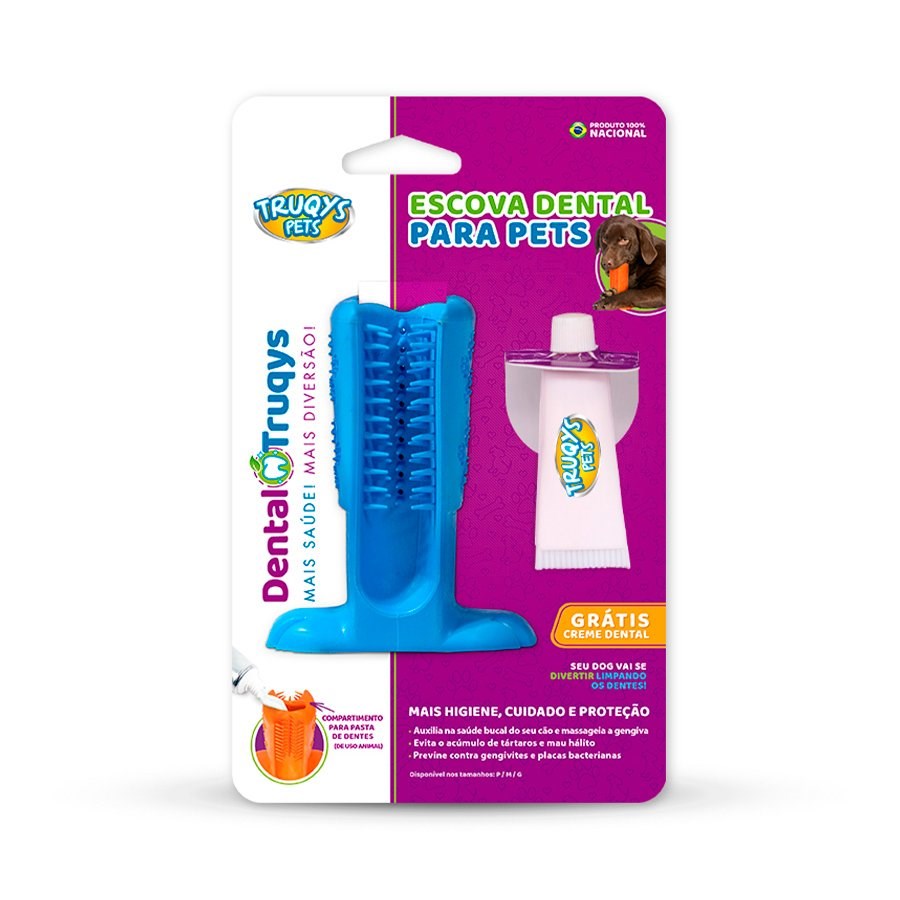 Brinquedo Truqys Escova Dental para Cães Azul