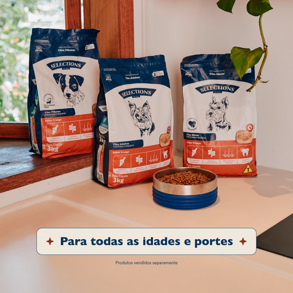 Ração Selections For Pet para Cães Filhotes Mini/Pequenos sabor Frango