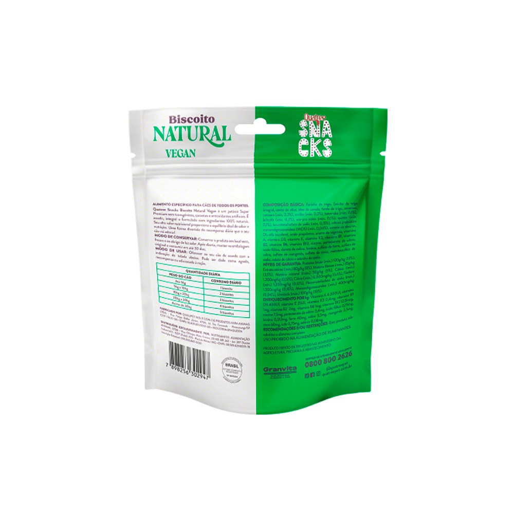 Biscoito Natural Quatree Vegan para Cães