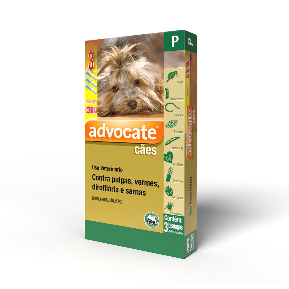 Antipulgas e Endectocida Advocate 0,4ml para Cães até 4kg 