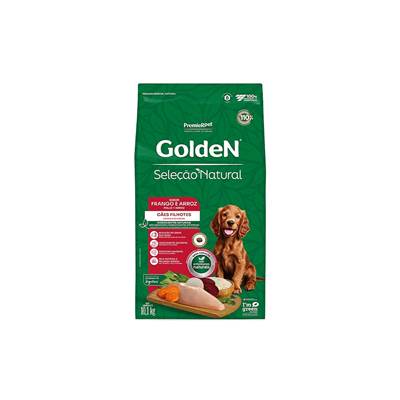 Ração Golden Seleção Natural para Cães Filhotes Sabor Frango e Arroz 10,1kg