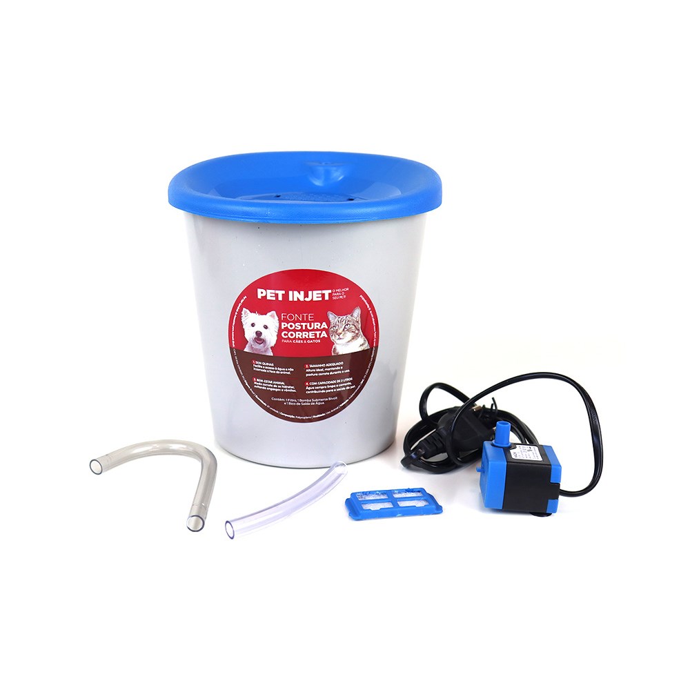Fonte Pet Injet Postura Correta Azul para Cães e Gatos - Bivolt