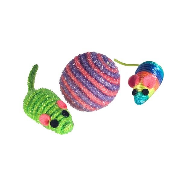 Brinquedo Chalesco Kit Bola Ratinho Colorido para Gatos