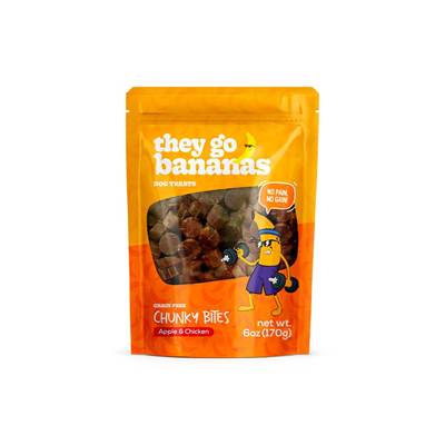 Snack They Go Bananas Chunky Bites Maçã e Frango para Cães 170g