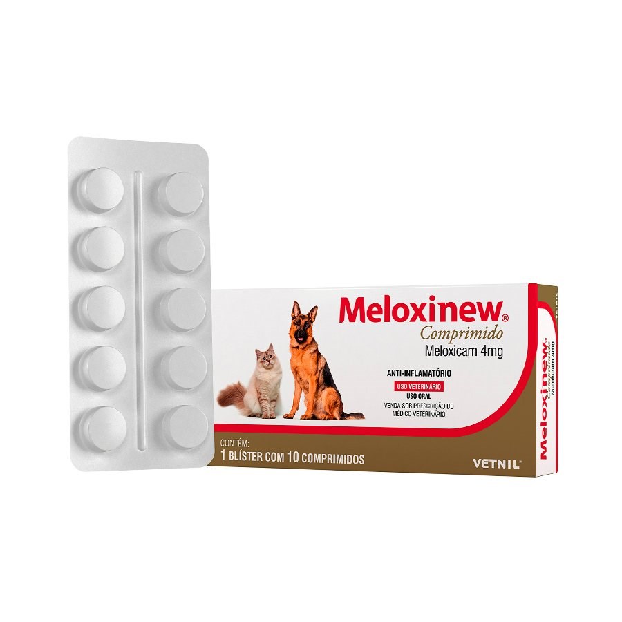 Anti-inflamatório Meloxinew 10 Comprimidos para Cães e Gatos