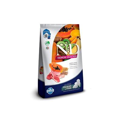 Ração Farmina N&D Tropical Selection para Cães Filhotes de Porte Médio e Grande Sabor Cordeiro, Cereais e Frutas Tropicais 10,1kg