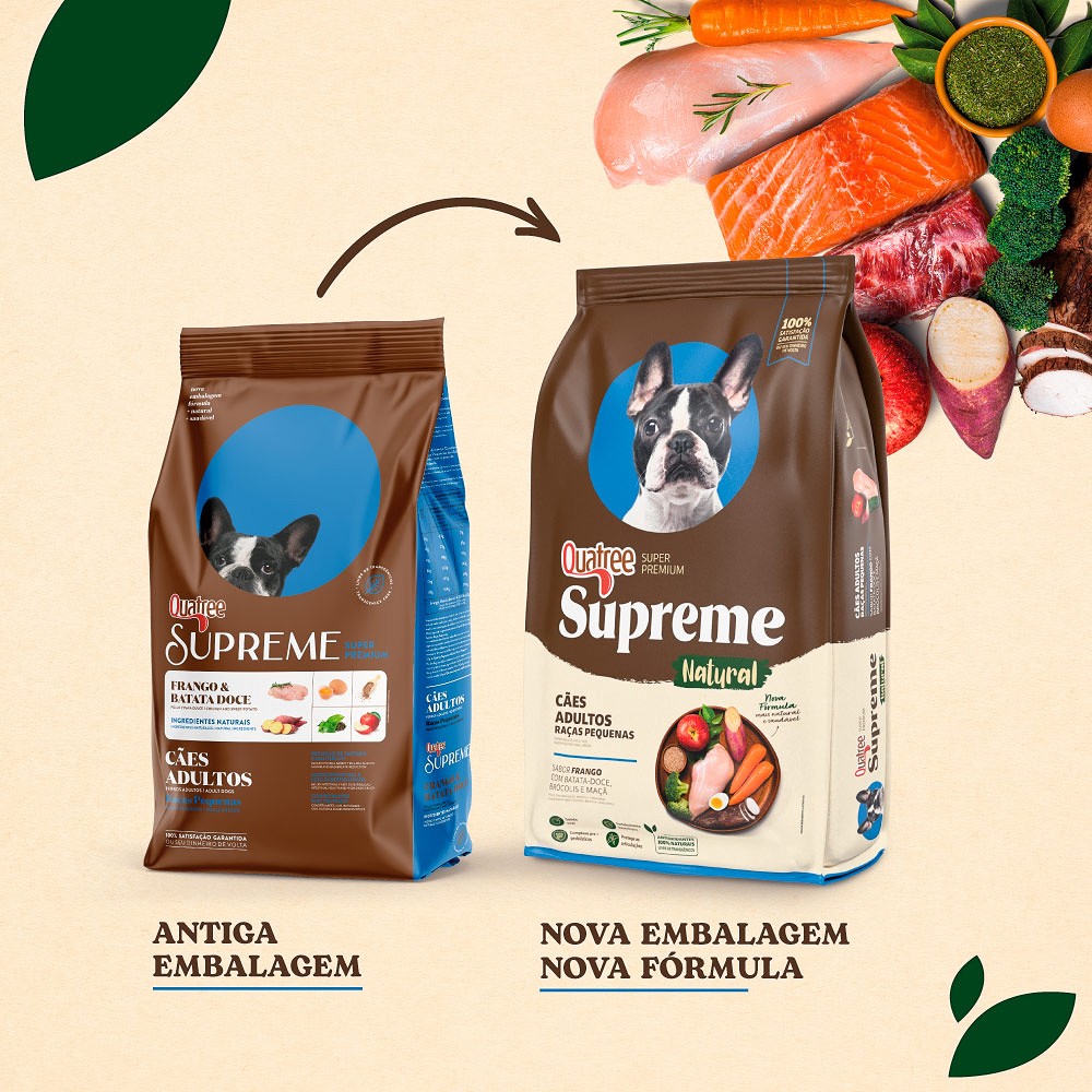 Ração Supreme Quatree para Cães Adultos de Porte Pequeno sabor Frango e Batata Doce