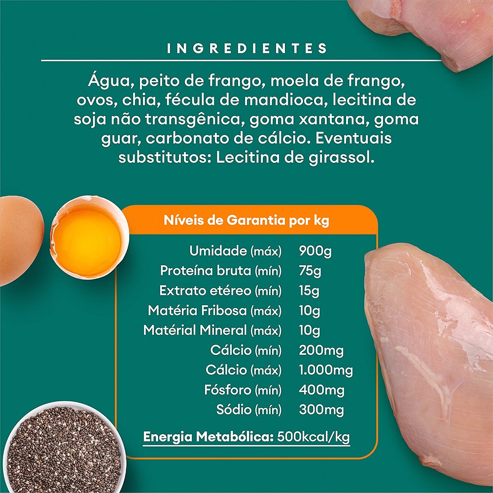 Sachê Natural Pet Delícia Ragu de Frango com Chia para Gatos