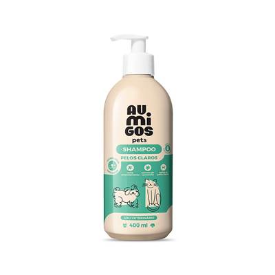 Shampoo Au.migos Pets Pelos Claros para Cães e Gatos 400ml