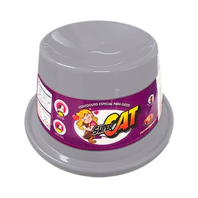 Comedouro Furacão Pet Super Cat Cinza para Gatos U